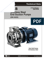 Stainless Steel End Suction Pumps: Technical Data