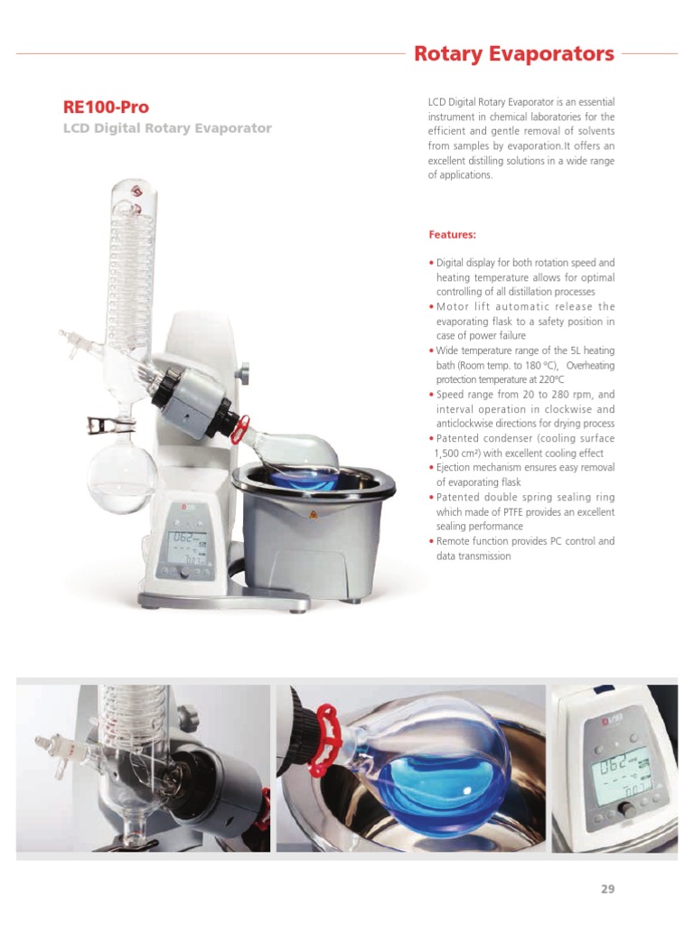 Rotary Evaporators RE100Pro PDF Evaporation Vacuum