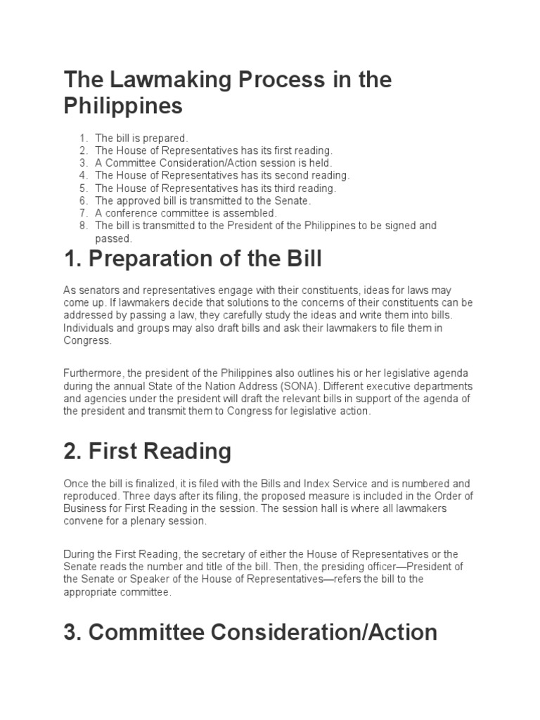 Steps Of Creating A Law Florida State Law