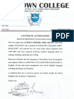 Letter of Attestation