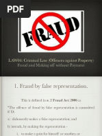 Fraud and Making Off Without Payment: LAW04: Criminal Law (Offences Against Property)