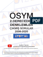 Apotemi 2 Dereceden Denklemler Osym Son 15 Yıl Cıkmış Sorular