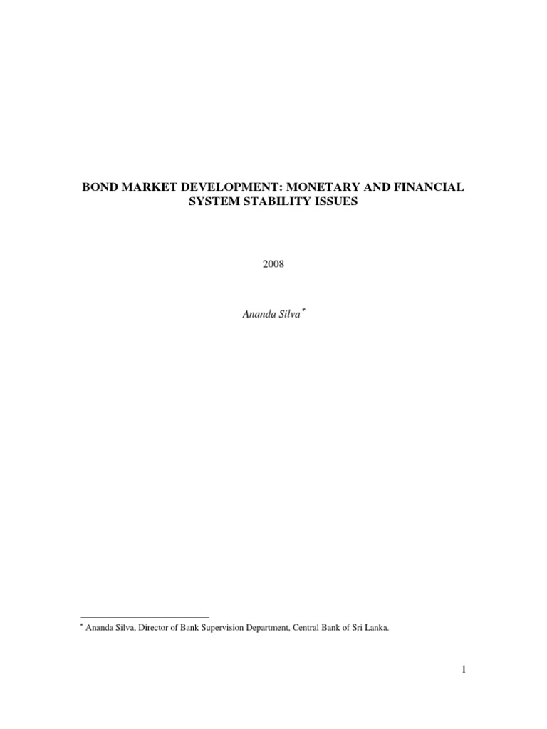 Bond Market Development & Stability Issues | PDF | Monetary Policy ...