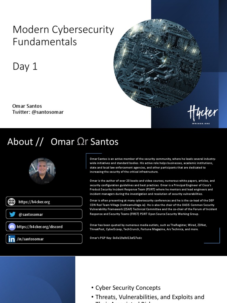 Day 1 Modern Cyber Security Fundamentals Day 11623256115666 | PDF ...