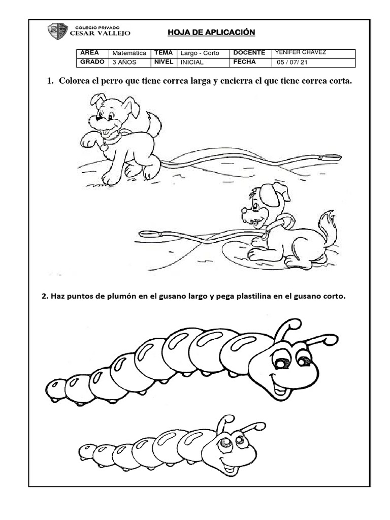 Largo - Corto - Tarea | PDF | Artes del Lenguaje y Comunicación | Ciencia y  matemáticas, image size:768x1024