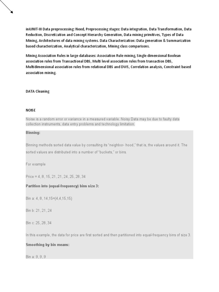 MDU Notes on Data Preprocessing | PDF | Data Warehouse | Data Compression