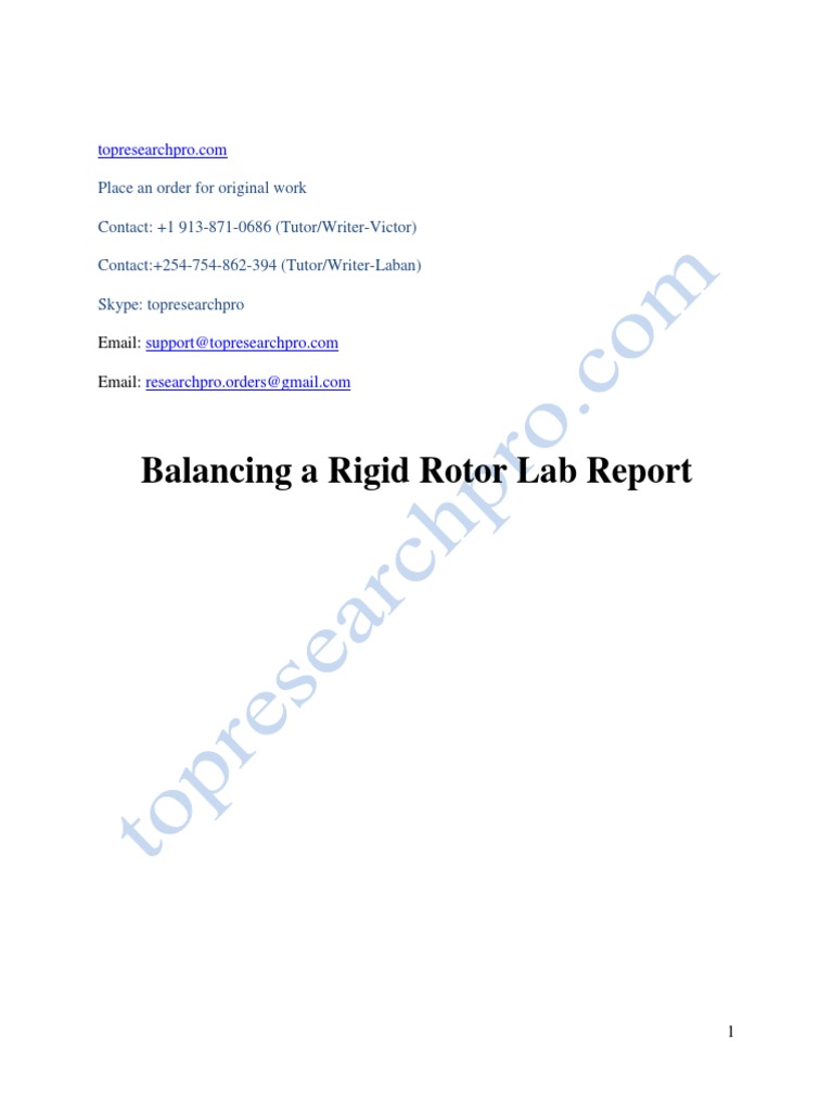 Balancing A Rigid Rotor Lab Report | PDF | Physical Quantities | Metrology