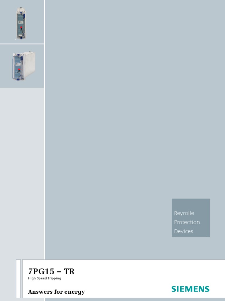 7PG15 - TR: Answers For Energy | PDF | Relay | Switch
