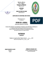 Certificate of Completion Rizal