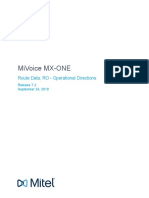 Mivoice Mx-One: Route Data, Ro - Operational Directions