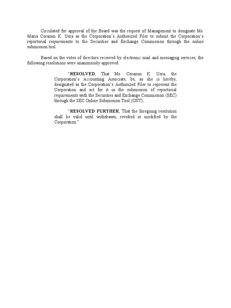 Ms. Uera Designated Authorized Filer | PDF