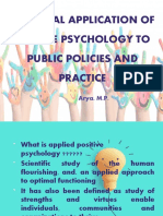 Practical Application of Postive Psychology To Public Policies