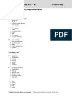 File Test 1 B Answer Key: Grammar, Vocabulary, and Pronunciation