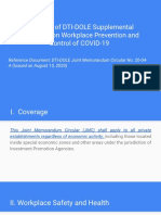 Summary of DTI-DOLE Supplemental Guidelines On Workplace Prevention and Control of COVID-19