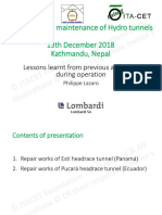 Operation and Maintenance of Hydro Tunnels 13th December 2018 Kathmandu, Nepal