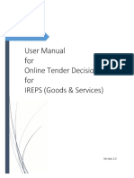 User Manual For Online Tender Decision System For IREPS (Goods&Services) Version1.0.pd