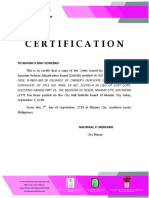 Certification: To Whom It May Concern