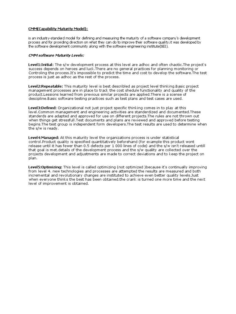 CMMI | PDF | Business | Computers