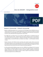 Key Opportunities in ASEAN - Integration and Growth: Singapore's Chairmanship Thailand's Chairmanship