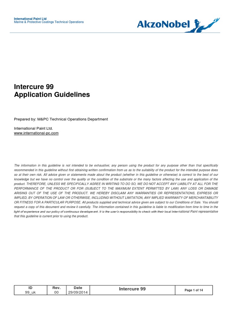 Intercure 99 Application Guidelines Uk PDF Paint Relative Humidity