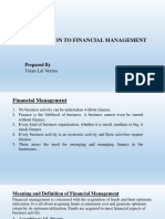 Introduction To Financial Management: Prepared by