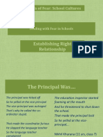 Establishing Right Relationship: Worlds of Fear: School Cultures