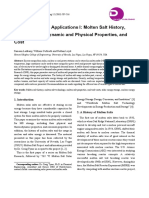 Molten Salts and Applications I: Molten Salt History, Types, Thermodynamic and Physical Properties, and Cost