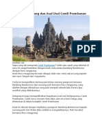 Roro Jonggrang Dan Asal Usul Candi Prambanan