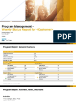 Program Management - : Weekly Status Report For