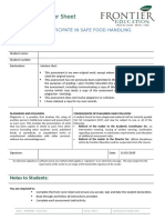 Assessment Cover Sheet: Sitxfsa002