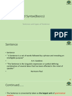 Morphology and Syntax (Basics) : Sentence and Types of Sentence