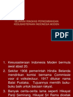 Sejarah Ringkas Perkembangan Kesusastera