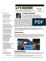 Central Y Service Club Newsletter Highlights Community Service