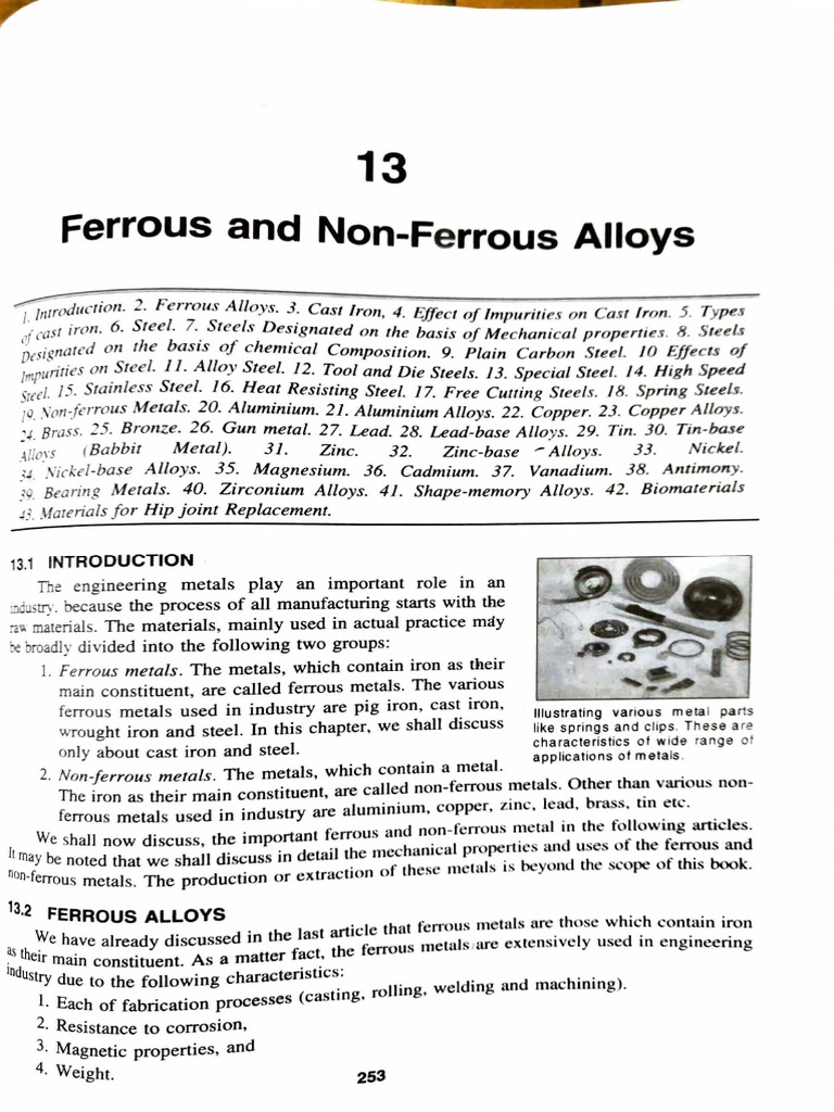 Ferrous and Non Ferrous Metals | PDF | Cast Iron | Steel