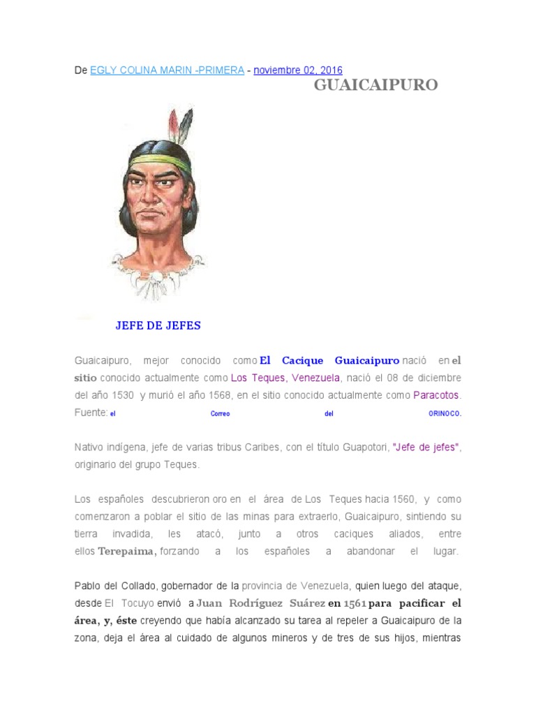 Guaicaipuro PDF América del Sur Agitación