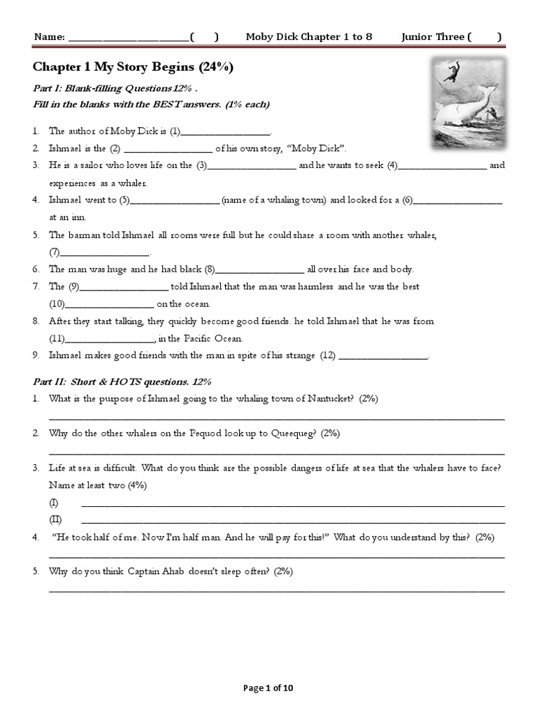 Chapter 1 My Story Begins (24%) | PDF | Moby Dick | Ishmael (Moby Dick)