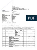 Account Statement Summary for CHANDRANI COMPLIMENTS & EXPORT PVT LTD