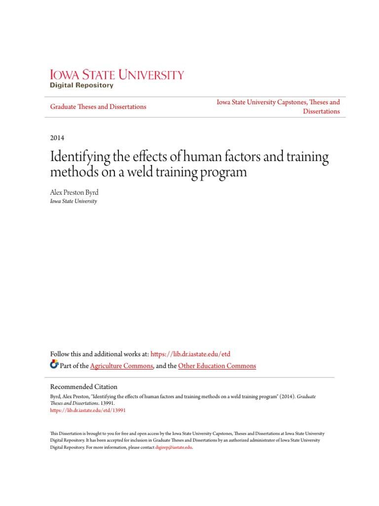 Identifying The Effects of Human Factors and Training Methods On | PDF ...