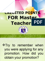 Credited Points: FOR Master Teachers