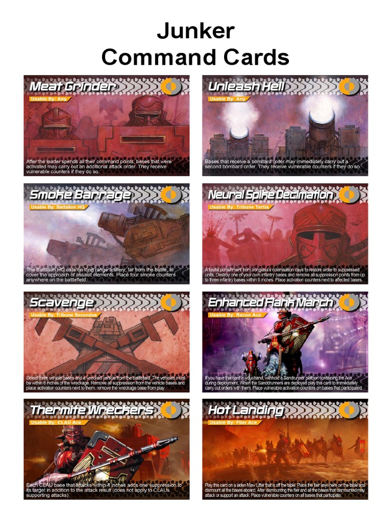 Command Cards for Junker, Syntha, VASA, Viridian | PDF