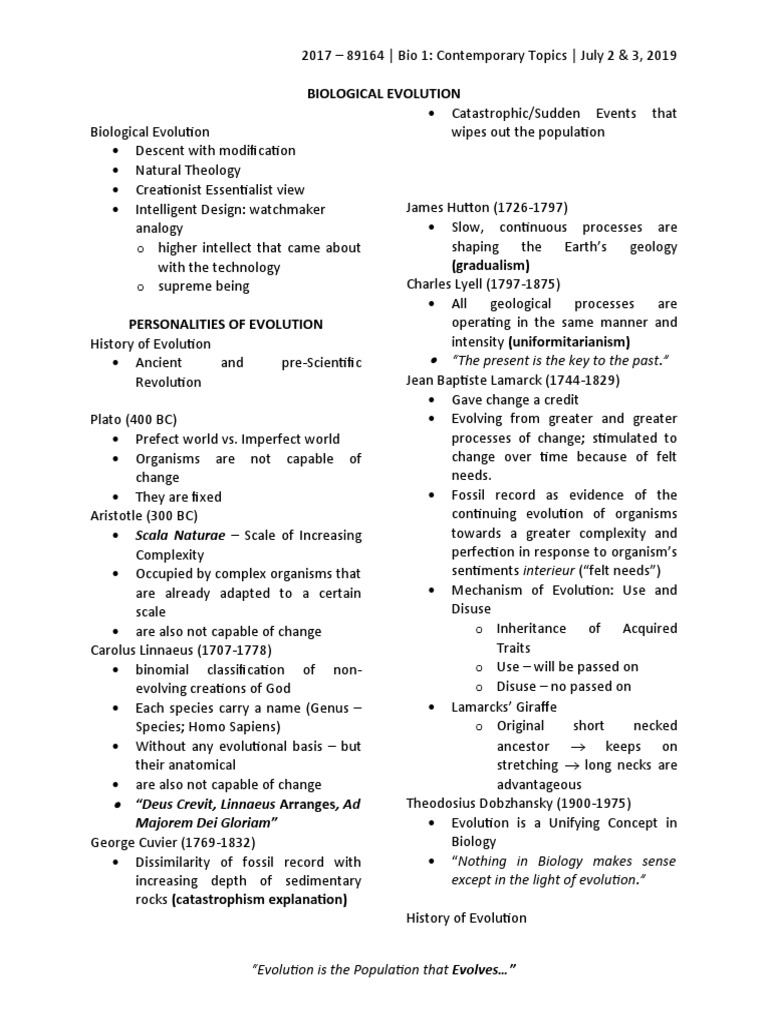 Bio 1 - Biological Evolution - Garcia | PDF | Primary Production ...