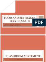 Food and Beverages Services NC Ii: Gracel Mae D. Guiang Jhs Teacher Applicant