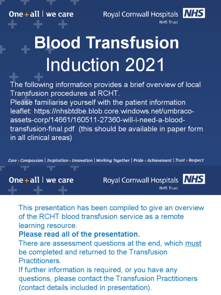 Blood Transfusion Instructions | PDF | Blood Transfusion | Bleeding