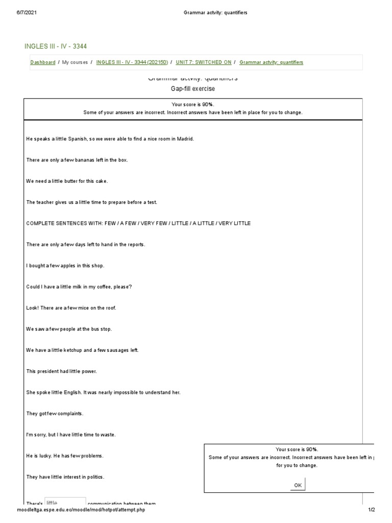Grammar Actvity - Quantifiers | PDF | Business