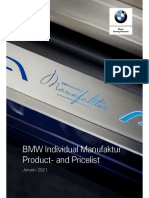 BMW Individual Manufaktur Product-And Pricelist: January 2021