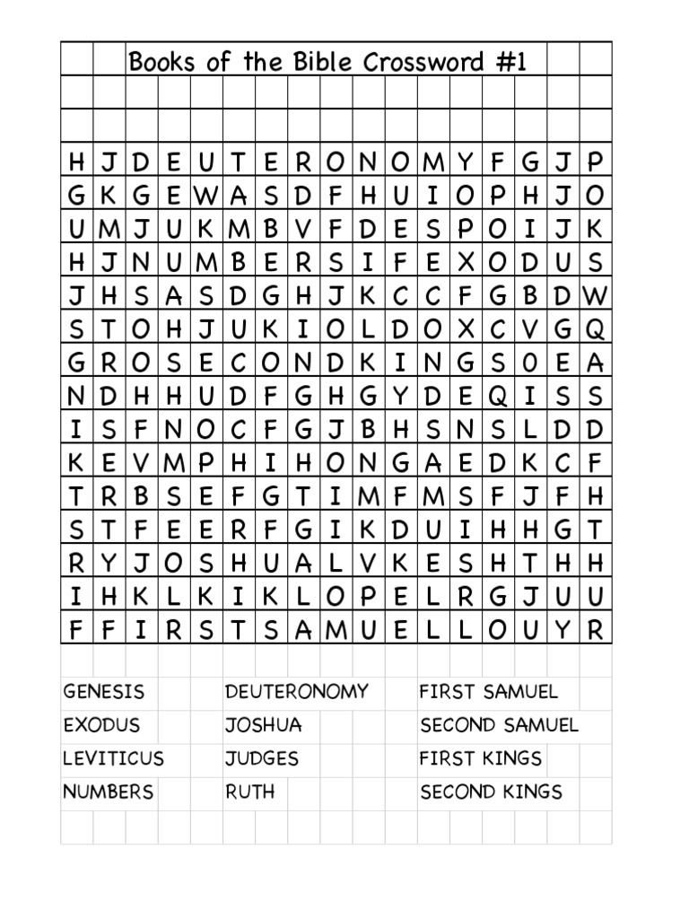 Merged Bible Books Crossword PDF Saint Timothy Books Of Chronicles