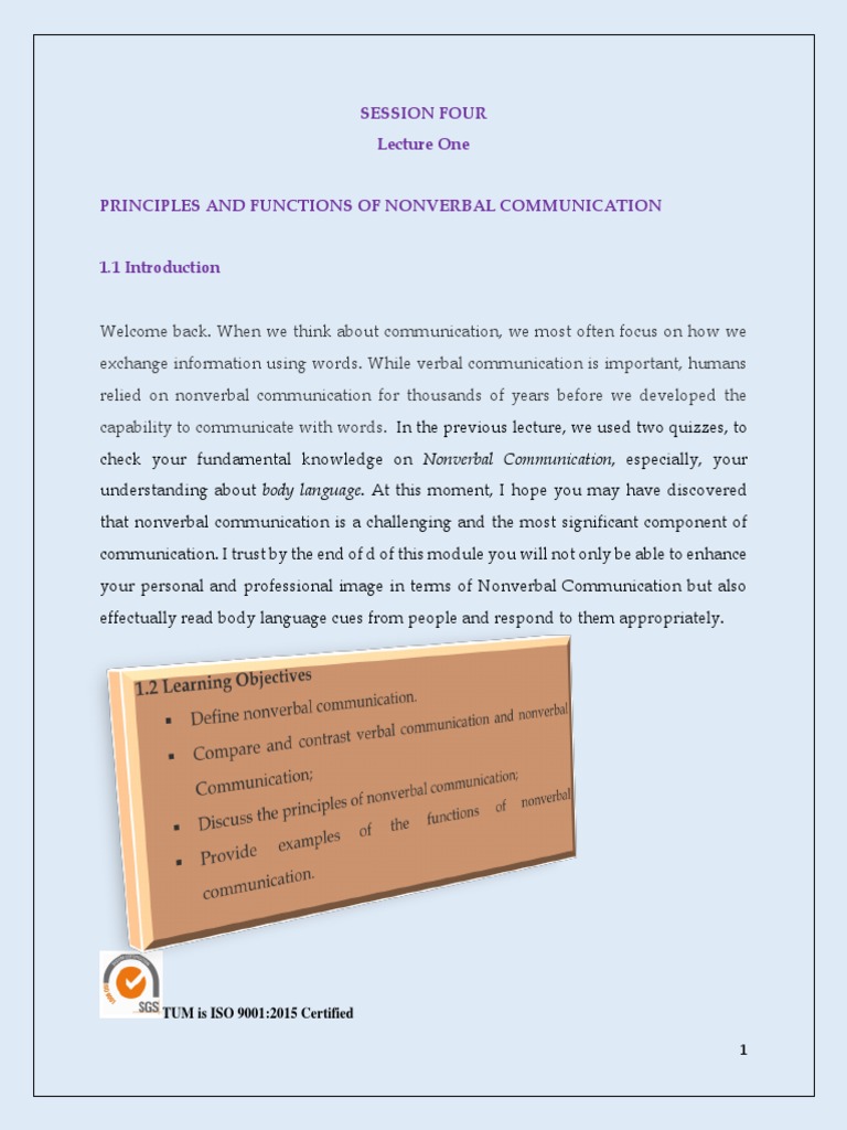 Principles of Nonverbal Communication | PDF | Nonverbal Communication ...