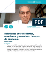 Feldman - Relaciones Entre Didactica Enseñanza y Pandemia