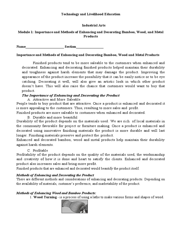 The Importance of Enhancing and Decorating The Product PDF Wood
