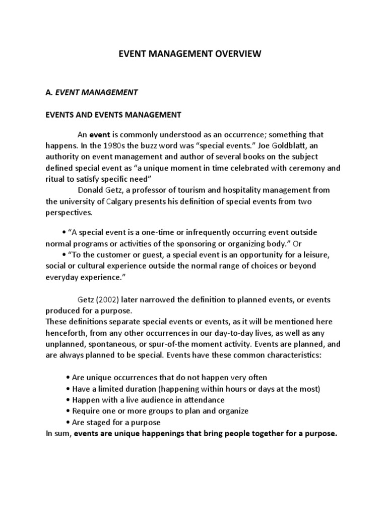 Event Management Overview | Download Free PDF | Evaluation | Risk